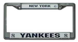 MLB New York Yankees Chrome License Plate Frame