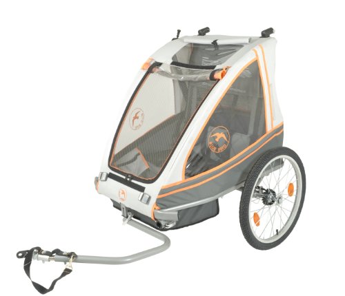 Blue Bird Kinderanhänger Zweisitzer, grau/orange/anthrazit, 65941
