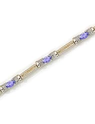 14kt Yellow Gold Oval Tanzanite and Diamond Bracelet