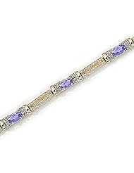10kt Yellow Gold Oval Tanzanite and Diamond Bracelet