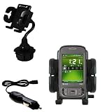 HTC 8925 Auto Cup Holder with Car Charger - Uses Gomadic TipExchange