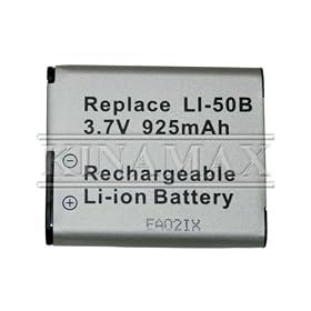 Kinamax BTR-LI50B-C 925mAh LI-50B Replacement Battery for Olympus Stylus 1010 1020 1030SW by Kinamax
