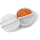 R.S.V.P. Swivel Top Salt Box, White Marble