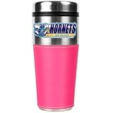 NBA New Orleans Hornets 16-Ounce Stainless Steel Travel Tumbler with Pink Sleeve