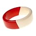 Two-tone Red/White Resin Bangle Bracelet