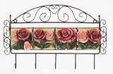 ROSE 3-D 4 Tile Horizontal Metal Wall Hanger Key Hook Towel Rack *NEW*!