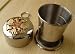 RUSSIAN VODKA METAL FOLDING CUP TRAVEL SOUVENIR RUSSIA GOLD IMPERIAL EAGLE ST.GEORGE COAT OF ARMS GIFT