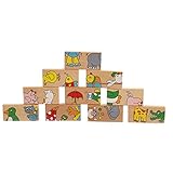 【ノーブランド 品】15pcs　ビルディング　ブロック　木製玩具　幼児　動物　ドミノ　知育玩具　ギフト