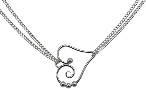 GenericTendril Dew Drop Heart Double Chain Necklace
