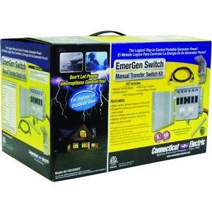 Connecticut Electric 6 Circuit 30 Amp Manual Transfer Switch Kit with Power Inlet Box