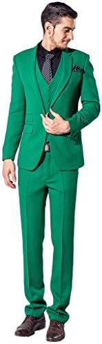 XoMoFlag Men's Wedding Photo Formal Suit One Button Tuxedo Stage Wear Fresh Green