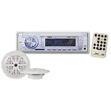 Pyle PLMRKT32WT In-Dash Marine AM/FM PLL Tuning Radio with USB/SD/MMC Reader