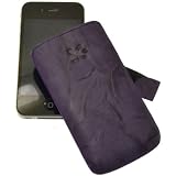 Produkt-Bild: Original Suncase Tasche fuer / Apple iPhone 4 / Apple iPhone 4 S / Leder Etui Handytasche Ledertasche *Spezielle Anfertigung-Lasche mit Rueckzugfunktion* in Wash-Lila