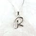 Sterling Silver Initial Charm Necklace, Letter R