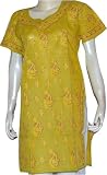 Womens Fashion Tops Kurtis Clothes from India Chikan Embroidery Size L (ctop360)