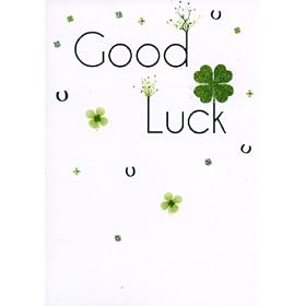 Good Luck Card - Finished with Green Foil & Hand Finished with Green Glitter