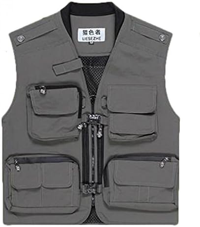 Men's Multi Pocket Photographer Fishing Vest with Detachable Back Green S