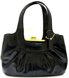 Coach Ergo Black Patent Leather Large Satchel Bag - 12520