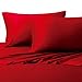 Royal Hotel Bedding 100% Natural Viscose Made from Bamboo Sheets, Soft Cooling Sheets, Breathable Hotel Sheet and Pillow Cases, 4 Piece Set - 15 Inch Deep Pocket - King Size - Red