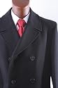 Men's Double Breasted Wool Black Three-Quarter Length Topcoat, New Arrival For The Season!