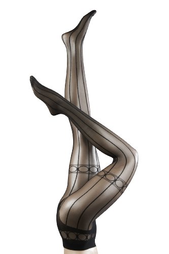 FALKE Damen Feinstrumpfhose  40311 Fine Stripe Tight, Gr. 42/44 (M/L), Schwarz (black 3009 Preisvergleich