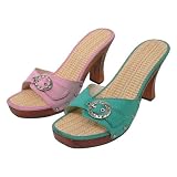 Bamboo 54 Wood Sandals with Color Strap