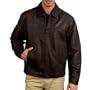 Men's Open-Bottom Leather Bomber Jacket - Brown Stone XX-Large Tall