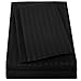 1500 Supreme Collection Dobby Striped Sateen 4 Piece Bed Sheet Set Deep Pocket - Premium Hotel Style Bed Sheets & Pillowcase Set - King, Dobby Stripe Black