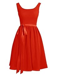 Short Chiffon 2015  Lace Evening Dress/Bridesmaid Dress  With a Bow(s) and a Sash 