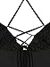 PERSUN Women's Lace Up Back Velvet Bodysuit Sleeveless Deep V Neck Bodysuit Leotards