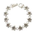 Silver Flower Magnetic Bracelet Fashion Jewelry