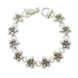 Silver Flower Magnetic Bracelet Fashion Jewelry