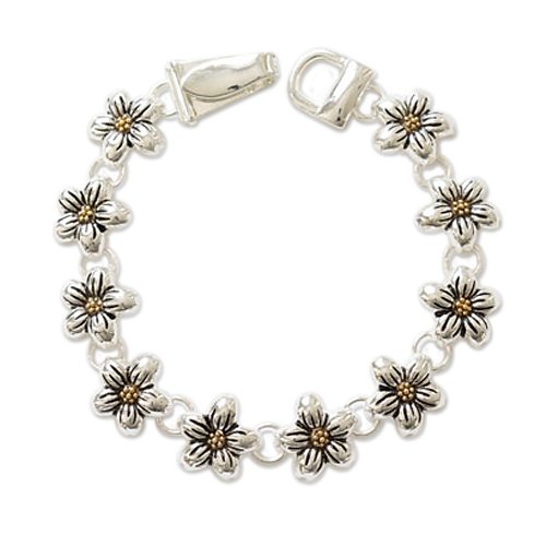 Silver Flower Magnetic Bracelet Fashion Jewelry
