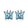 Sterling Silver Blue Topaz Butterfly Earrings