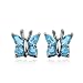 Sterling Silver Blue Topaz Butterfly Earrings