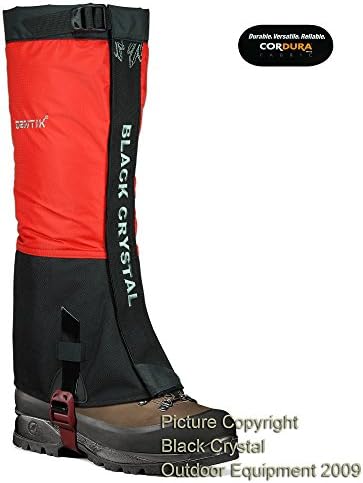 Black Crystal Hiking Trekking Gaiters Waterproof Nylon Brand New Men's Red Size Large