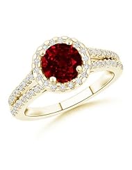 Split Shank Round Diamond and Blue Sapphire Ring- 1 ct TGW