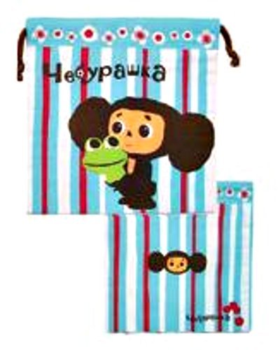 スモールプラネット チェブラーシカ 巾着 チェブラーシカボーダー H20×W20cm マルチカラー 本体:綿、紐:ポリエステル CHKN05