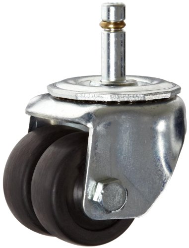 E.R. Wagner 1F29 4 Diameter TPR Rubber Tread/Polyolefin Core Wheel Medium Duty Swivel Stem Caster, 7/16 Diameter X 1-29/32 Length Ring Stem, 200 lbs Capacity Range