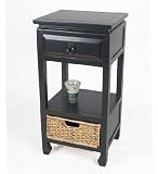 Review Privilege  / Privilege 24093-B 1 Basket 1 Drawer Stand - Vintage Black