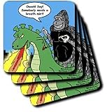 Rich Diesslins Famous People Places Books Cartoons - Godzilla and King Kong - Coasters