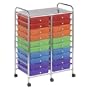 Ecr4Kids 20-Drawer Double-Wide Mobile Organizer-Assorted