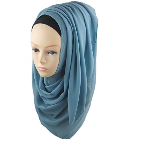 Weixinbuy Elegant Style Sheer Chiffon Lurex Muslim Long Scarf Hijab