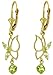 14k Solid Gold Leverback Peridot Butterfly title=