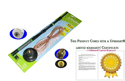 UpBright New 13dBi 2.4Ghz High Gain RP-SMA Female OMNI WiFi Antennas Compatible with EasyN WiFi IP Camera, WANSVIEW Pantilt WiFi IP Camera, Symphony 3G WiFi IP Camera, Linksys WVC200 IP Camera