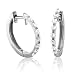 14k White Gold Circle Hoop Huggies Diamond Earrings (H-I, SI-I, 0.50 carat)