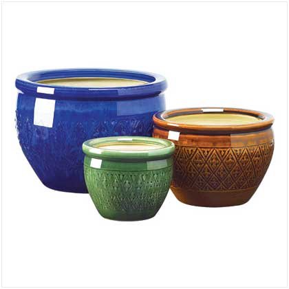 JEWEL TONE FLOWER POT TRIO