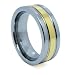 Tungsten Carbide Men's Ladies Unisex Ring Aniversary/engagement/wedding Band 8mm (5/16 Inch) Two Tone Gold Finish Polished Shiny Grooved Comfort Fit (Available in Sizes 8 to 12) Size 9