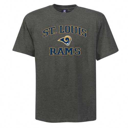 St. Louis Rams Charcoal Heart and Soul T-shirt (XX-Large)