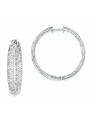 5.1 Carat 14K White Gold Diamond In-Out Hinged Hoop Earrings